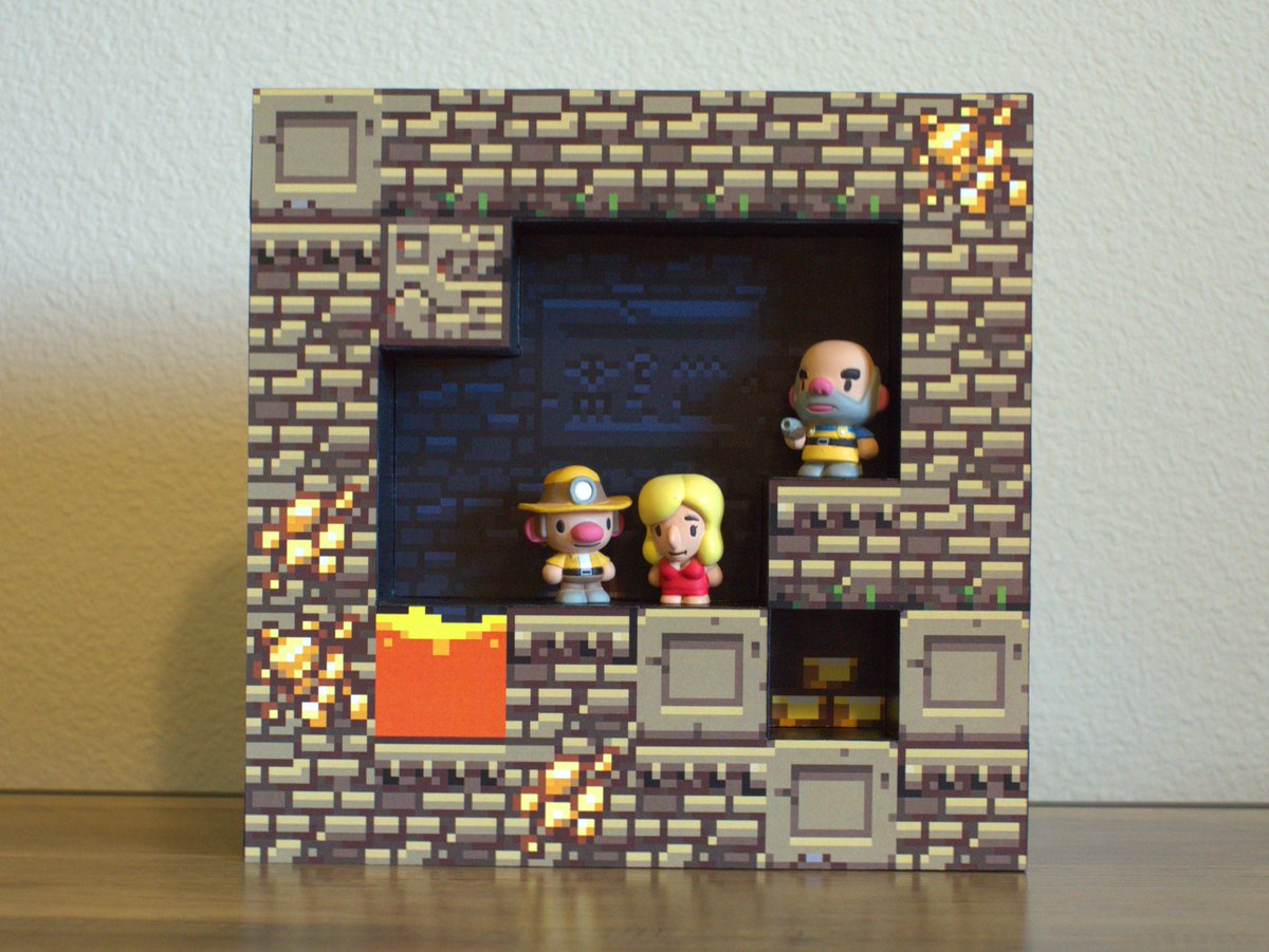 robrotic's tweet photo. it only took 10 years, but I finally got around to building these display boxes for my full set of #Spelunky figures! full album here: https://t.co/PB2ZJvhEKg which includes lots of photos from the build. thanks @mossmouth for the incredible game that inspired this! https://t.co/gqlzKJp4j2
