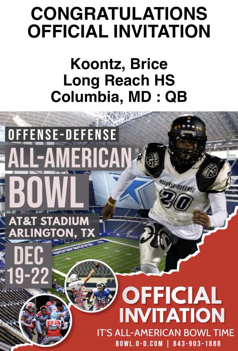 Brice Koontz (@bricekoontz) on Twitter photo Thank You for the opportunity to play!! Thankful to be considered. <a href="/ODFBall/">Offense🏈Defense</a> <a href="/ODFootballCamps/">Offense-Defense Football</a> <a href="/PrepRedzoneMD/">Prep Redzone Maryland</a> <a href="/QBHitList/">QBHitList.com</a> <a href="/CoachCoreydmv/">Corey Bailey</a> <a href="/Long_ReachFB/">Long Reach HS Football</a> <a href="/Piranha24/">Harold Williams II</a> Thank You for the opportunity to play!! Thankful to be considered. <a href="/ODFBall/">Offense🏈Defense</a> <a href="/ODFootballCamps/">Offense-Defense Football</a> <a href="/PrepRedzoneMD/">Prep Redzone Maryland</a> <a href="/QBHitList/">QBHitList.com</a> <a href="/CoachCoreydmv/">Corey Bailey</a> <a href="/Long_ReachFB/">Long Reach HS Football</a> <a href="/Piranha24/">Harold Williams II</a>