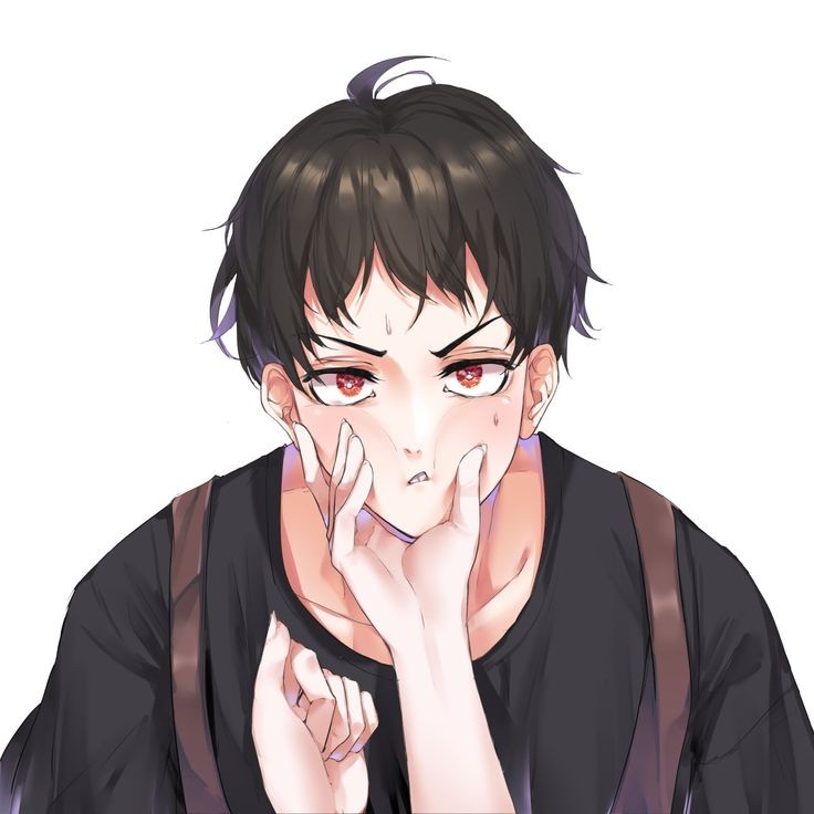 While shinra was eating he looked up at the reader blushing wondering why there hands were on his cheeks.

"What are you doing, is there something on my face?."