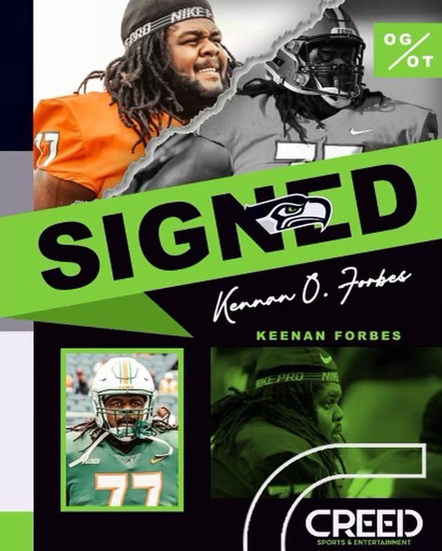 Congratulations to our client <a href="/forbes_keenan/">Keenan O. Forbes</a> on signing with the Seattle Seahawks 🏈!