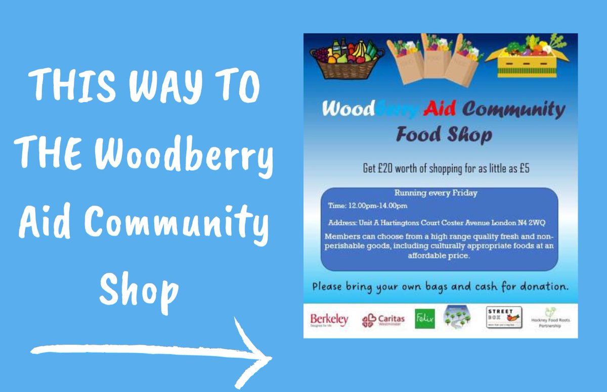 Woodberryaid's tweet photo. Tues #Stokey, Fri #Woodberryaid #community #food shop. #Streetbox @felixprojectuk @BerkeleyGroupUK #woodberrydown https://t.co/9zrUvo73zm
