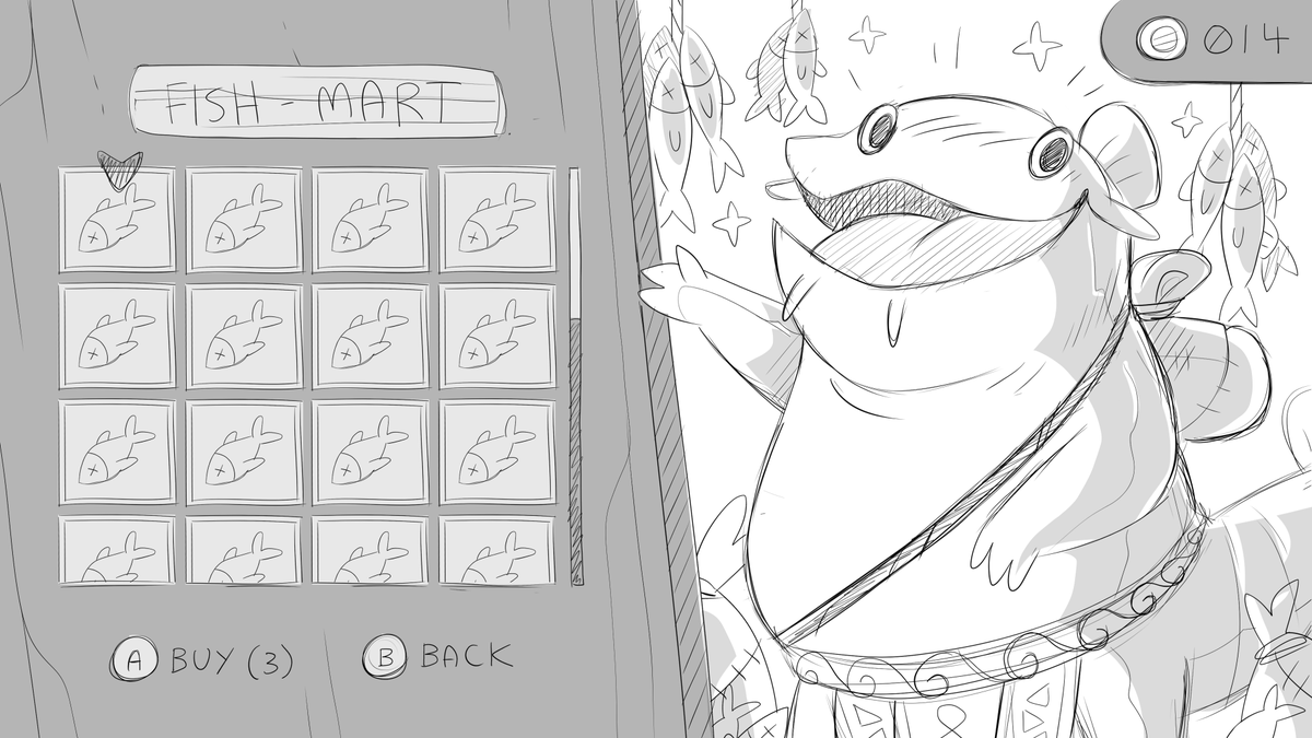 Starting a little idea/fanart/thing I have in mind based on the fish merchant of @knockoffgoblin.

🐟 is worth 3x 🪙 