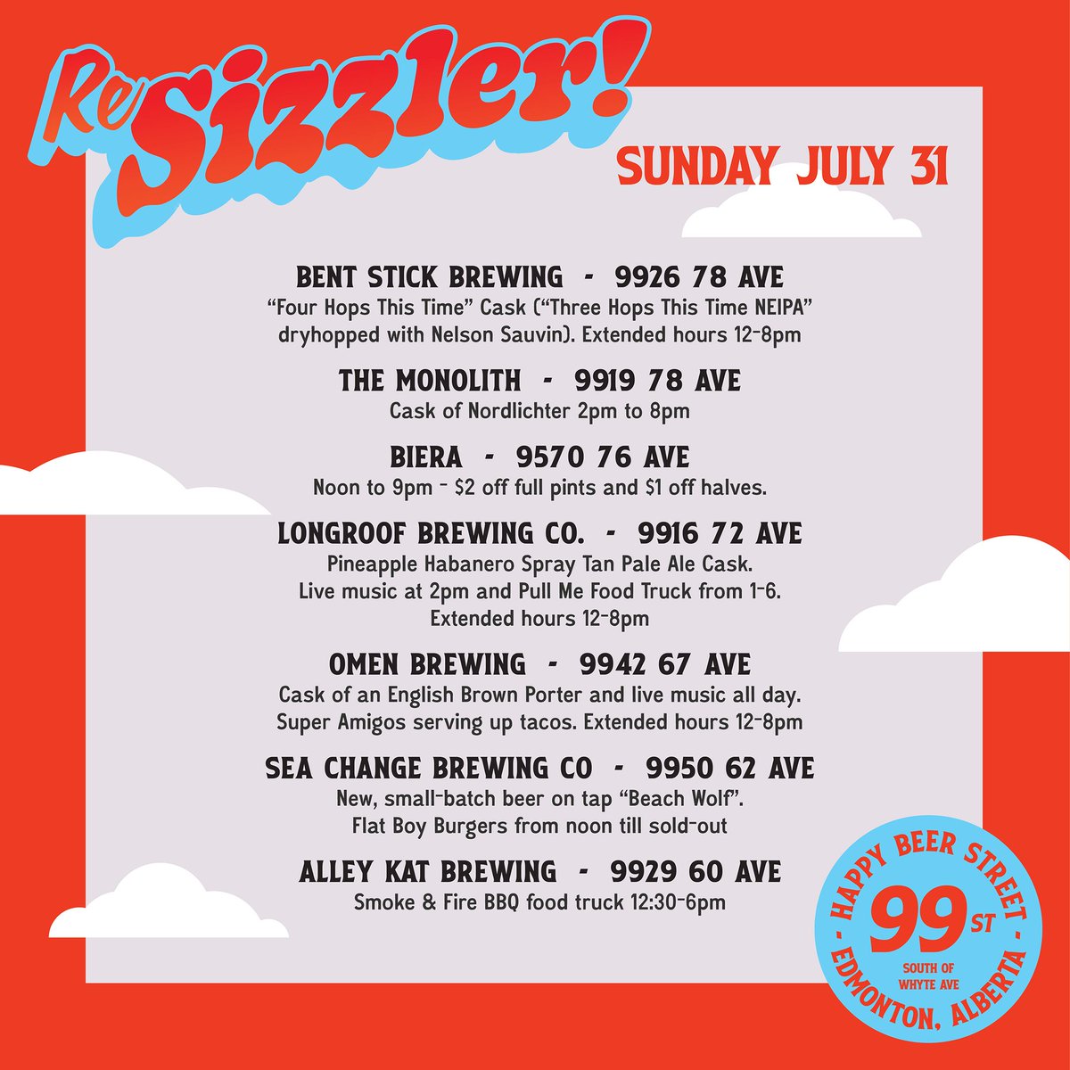 We are beyond stoked to celebrate another day of strolling the Happy Beer Street district this coming Sunday 🏖️🐺 #HappyBeerStreet