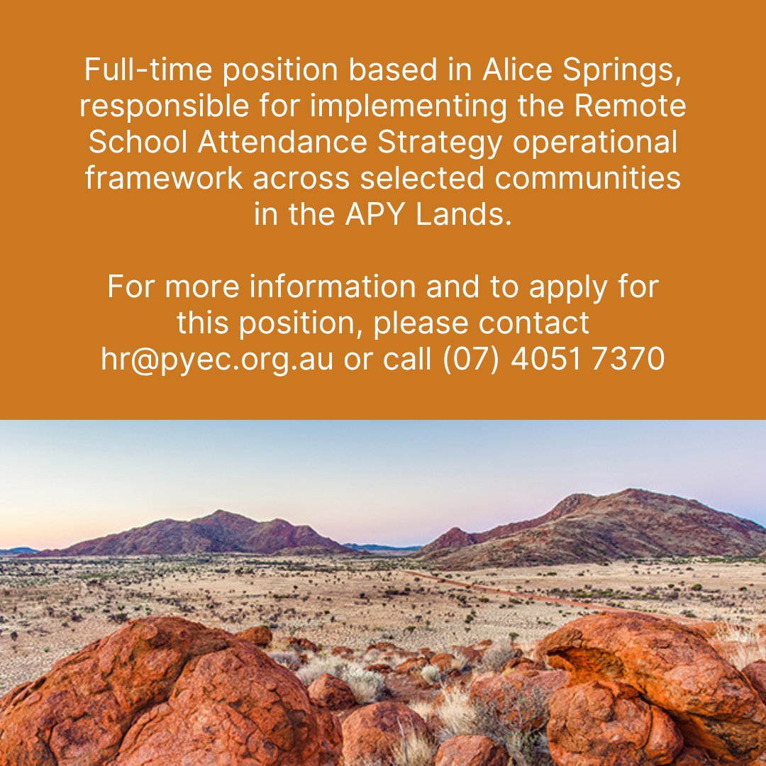 PYECAC's tweet image. PYEC is looking for a NETT Program Manager to join the team 🙌

You&apos;ll be a key part of our Remote School Attendance Strategy, working closely with NETT Coordinators, team members, local parents, families, &amp;amp; other key stakeholders. Learn more via seek.com.au/job/57875080