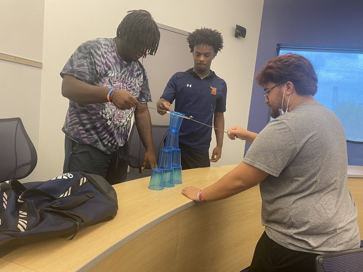 MSUBears_SAS's tweet photo. Today in Summer Bridge we learned about Teamwork. As the finale to our series on G.R.I.T, we were able to use a couple of activities to show our student-athletes the importance of working together to achieve a common goal!  #Teamwork #GRIT #WeBeforeMe  #TheMorganWay https://t.co/cAtRnJ5fcn