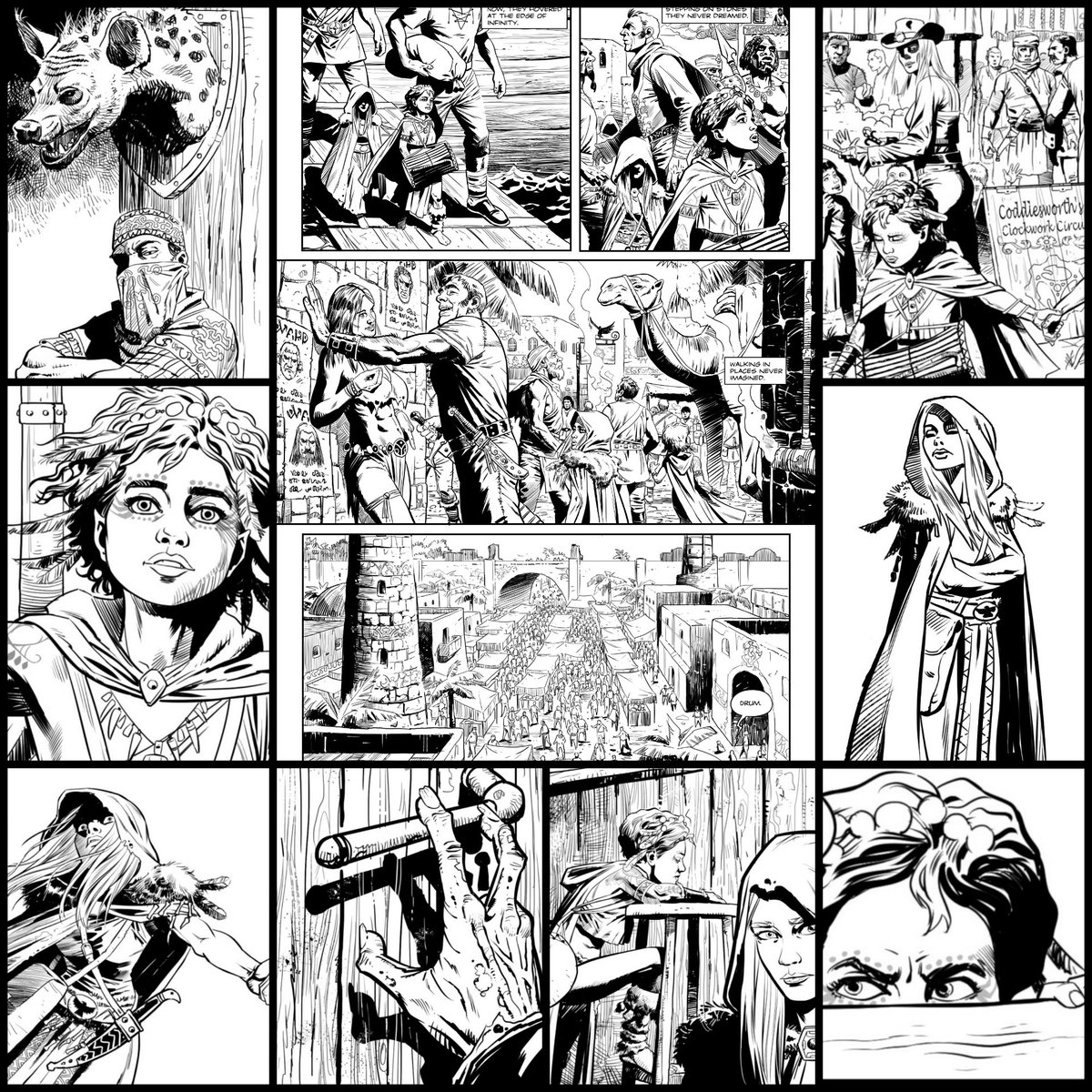Coddlesworth's tweet photo. Want a copy of the #comicbook these panels come from? You can get a pdf copy of Coddlesworth's #ClockworkCircus #1 by joining our mailing list.
Use this link: https://t.co/DE06SKI3LG
Iss. 2 KS launches 16 Aug.
#comicbooks #indiecomics #steampunk #FantasyComicSeries #dndComic https://t.co/xIbtIqX2pz