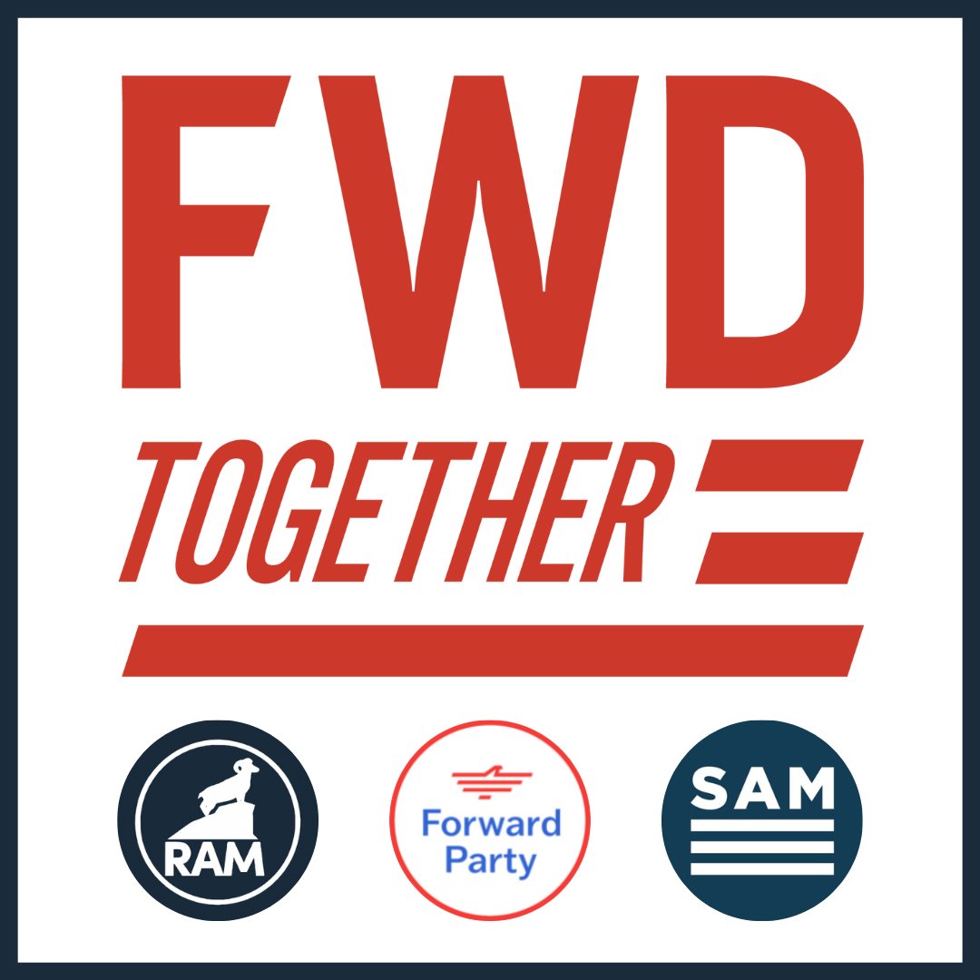 After years of working in parallel to strengthen our democracy, we are thrilled to announce that we are merging with @RenewAmerica & @samforus! We are uniting to build a new political party that will adopt the #ForwardParty name. fwdtogether.org #FWD #ForwardTogether #GSD