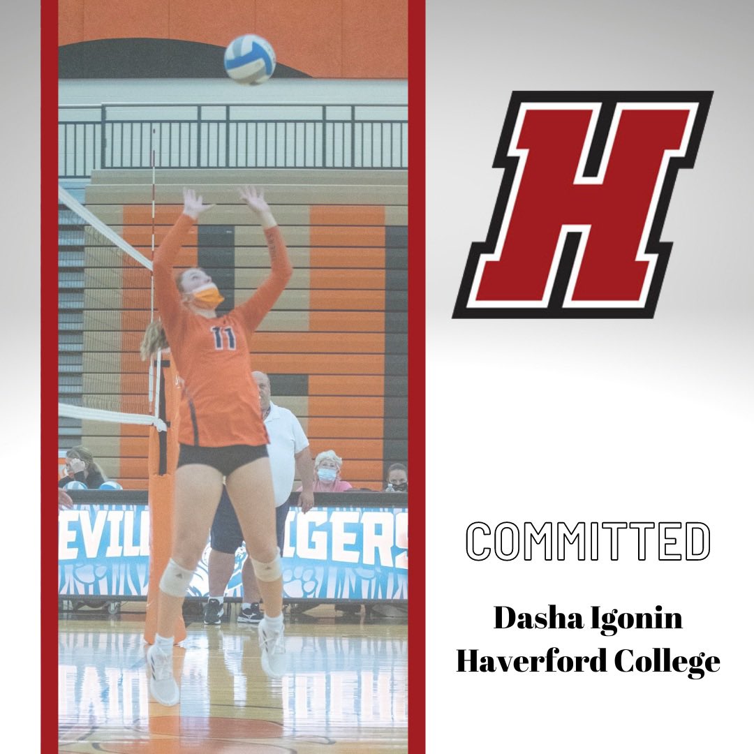 BHStigersVB's tweet photo. Another one! Congrats to senior Dasha Igonin on her commitment to Haverford College! https://t.co/dEEX1Ub4jX