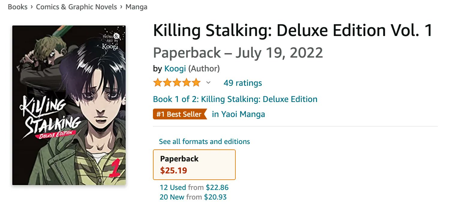 Killing Stalking Deluxe Edition Manhwa Volume 1