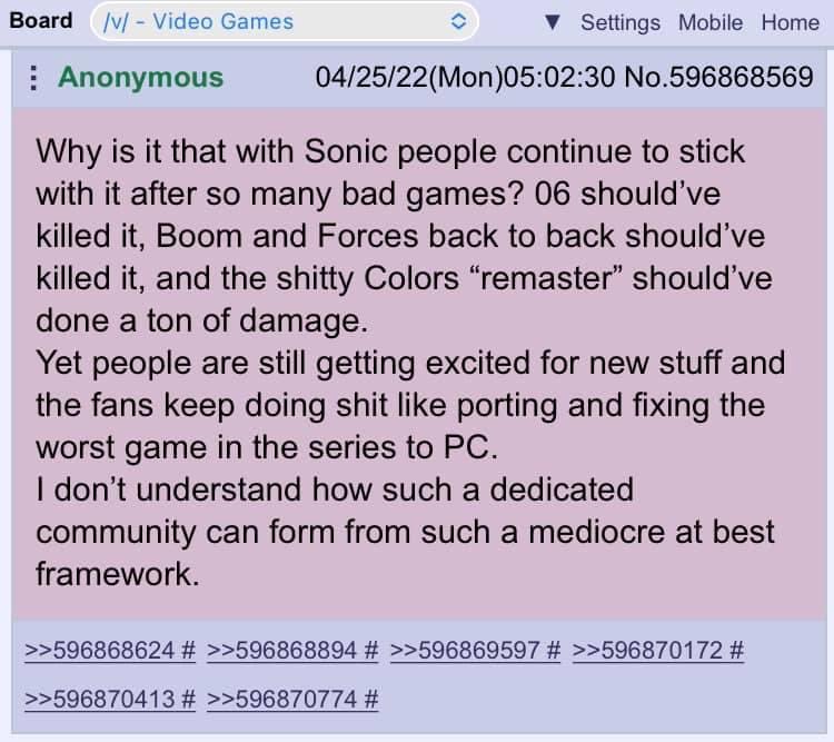 4he_apprentice's tweet image. What can Sonic say? He dies hard! The passionate and dedicated fans are what saves him!