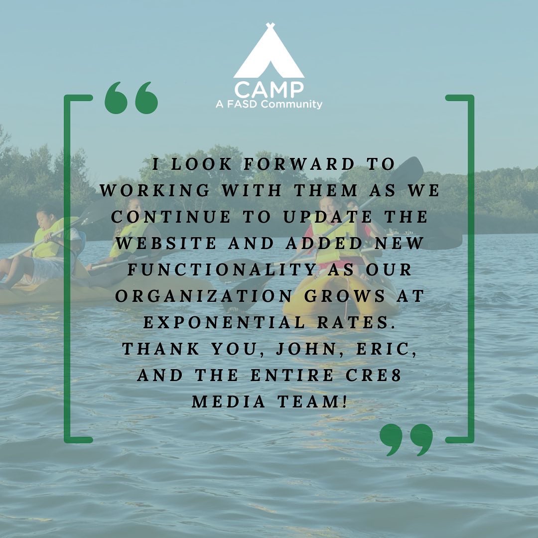 We could not have said it better ourselves, Yianni! We’re so grateful for John &amp; Eric at <a href="/cre8inc/">cre8</a> for the work they did on our application this year. Make sure to check out their website: cre8.agency 🏕🏕 #RoadtoCAMP2022