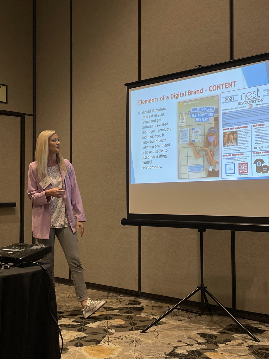 SPSCCR's tweet photo. Today at #MCEA Glendale HS marketing teacher and DECA sponsor Aundrea Hill shared ways for branding a school store across multiple media platforms. #spscte #moacte https://t.co/ROHseOmXmQ