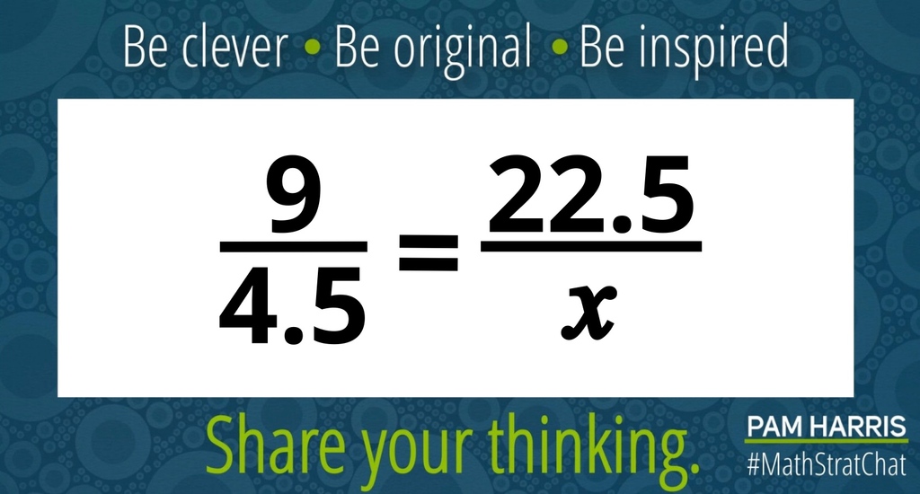 pwharris's tweet photo. It's time for #MathStratChat! Rules: post your favorite or a clever solution! It's also fun to comment on other's strategies. Tell us about your reasoning. Like/Retweet so others can see! 

#MTBoS #ITeachMath #MathIsFigureOutAble #Elemmathchat #MSmathchat #HSmath https://t.co/jtvy4h8fgJ