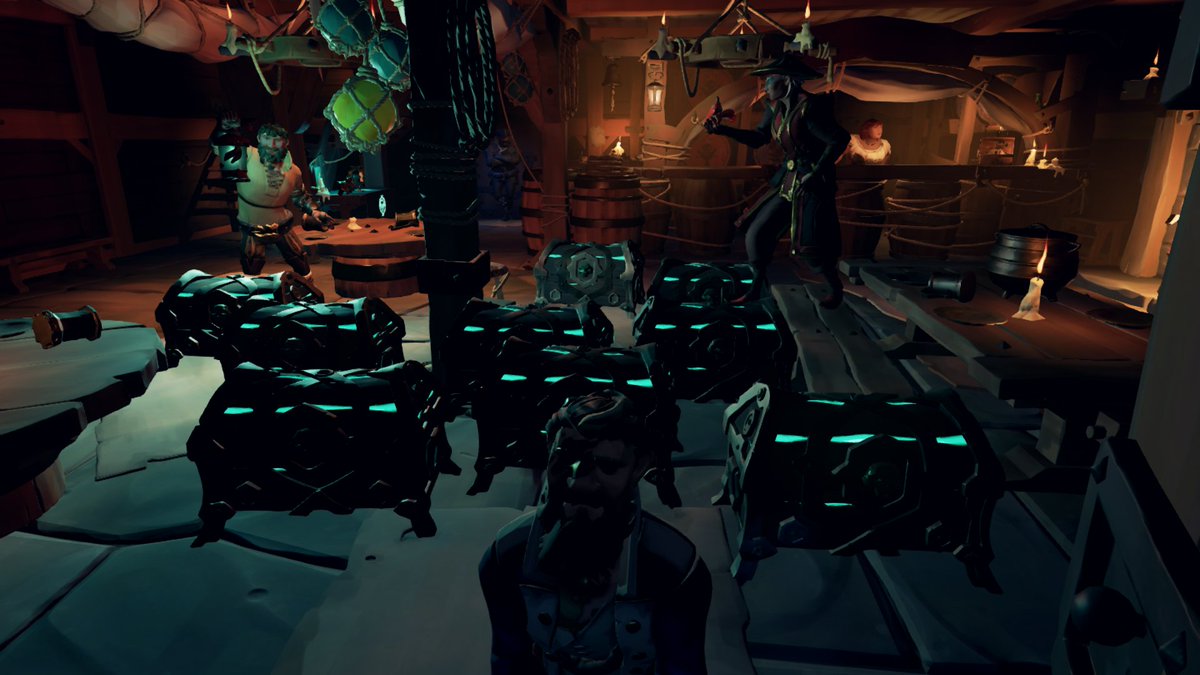 Very eventful sail this evening. On the hunt for renown for Nimmz & Steph when we came across a G5 Reaper. Which ran & fought over a 40 minute battle. We found out why when we sank them... a 9 stack FOTD hoard, with all but the Kegs, which we believe were burried at the fort. GG