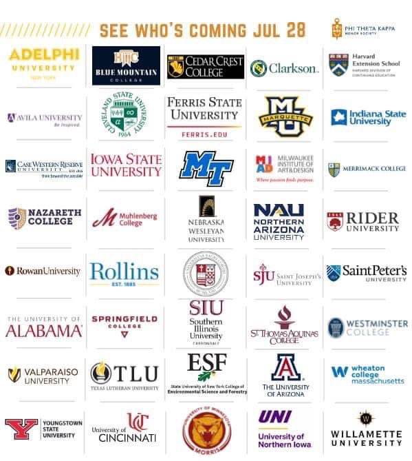 #PTKScholarship Partners, ASSEMBLE!💰 Current &amp; prospective #transfer students and #PTKmembers, you won't want to miss this #virtualtransferfair! 💻 #PTKPartnersInExcellence #emchat #highered
Thursday July 28 | 12 pm ET/11 am CT
Register here: 
lnkd.in/e5eZEUVv