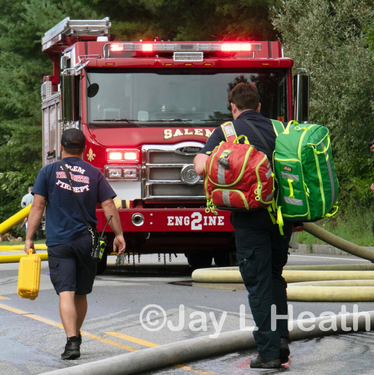 IaffNh's tweet photo. E2, BC, Rescue responded mutual aid to Derry this afternoon for the 4th alarm at Overlook Medical Park. We are always happy to help as we too need it some days.  Thanks to photographer Jay Heath for documenting some of what we do.  #brotherhood #ebgh #derrynh (continued) https://t.co/utZOZ2Y1xo