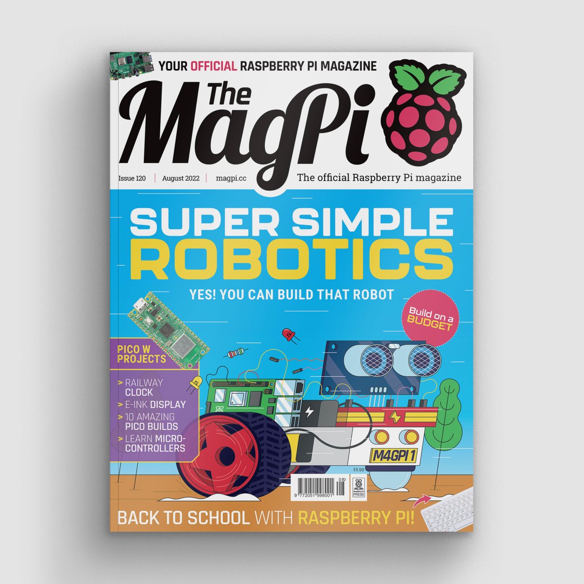 🎉 New Issue! Discover robotics in The MagPi magazine issue 120. Out Now!

- Super Simple Robotics
- Pico W Projects
- 64-bit Minecraft server
- Pico Railway Clock
- CrowPi L laptop!

magpi.cc/120