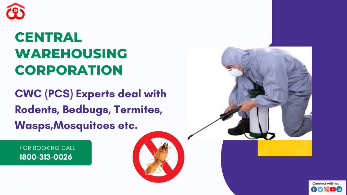 cwc_warehouse's tweet photo. #CWC offers guaranteed pest control services that are completely safe for your family. Call our pest control specialists today!
#PCS #pestmanagement #removepests https://t.co/wime4eA4uX