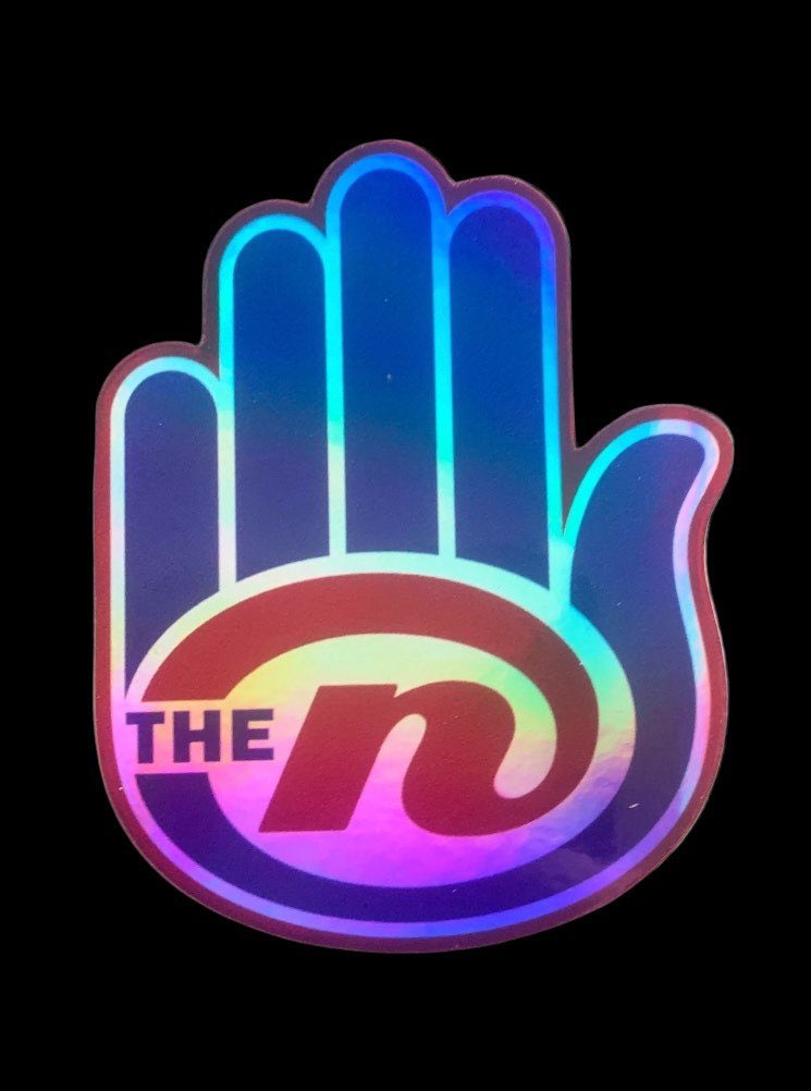 EeveeTreasures's tweet photo. From my #etsy shop: Nostalgic The-N Logo Holographic Sticker #holographic #rainbowsticker #degrassi #y2knostalgia https://t.co/nxcGbUnHre https://t.co/0Q20aGq3XT