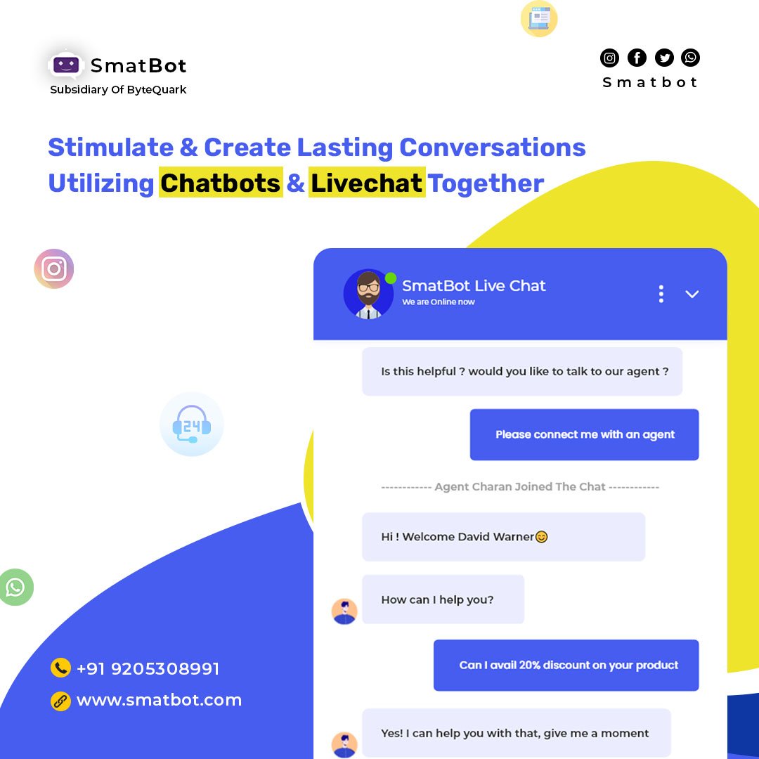 smatbot's tweet photo. Power your sales and improve retention by utilizing automation and human agents to enhance the customer experience.
#livechat #liveagent #chatbot #smatbot #realtimeanalytics #dashboard #reports #customersatisfaction #CustomerService #customerretension #Automated #automatedbot https://t.co/hrQKZYjtOm