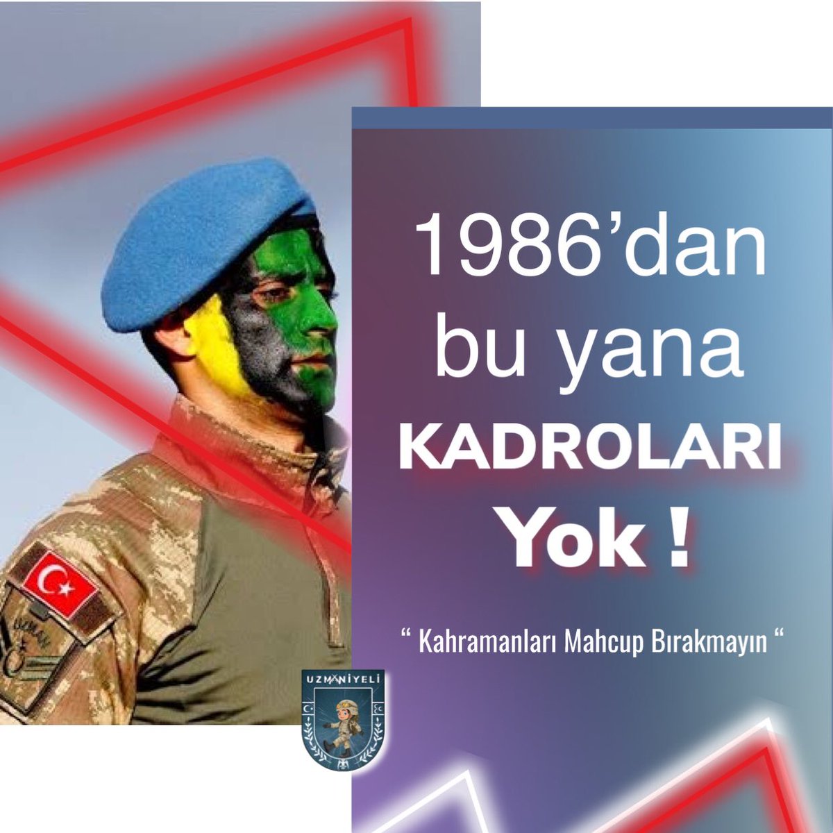 uzmaniyeli's tweet photo. 1986’dan bu yana mesleki güvencesiz vatan savunmasının en ön safında şahadete eren Kahraman #UzmanÇavuşlarKadroya alınmalıdır !

@RTErdogan @dbdevletbahceli @UlviYonter @csgbakanligi https://t.co/NSQck9v3e4