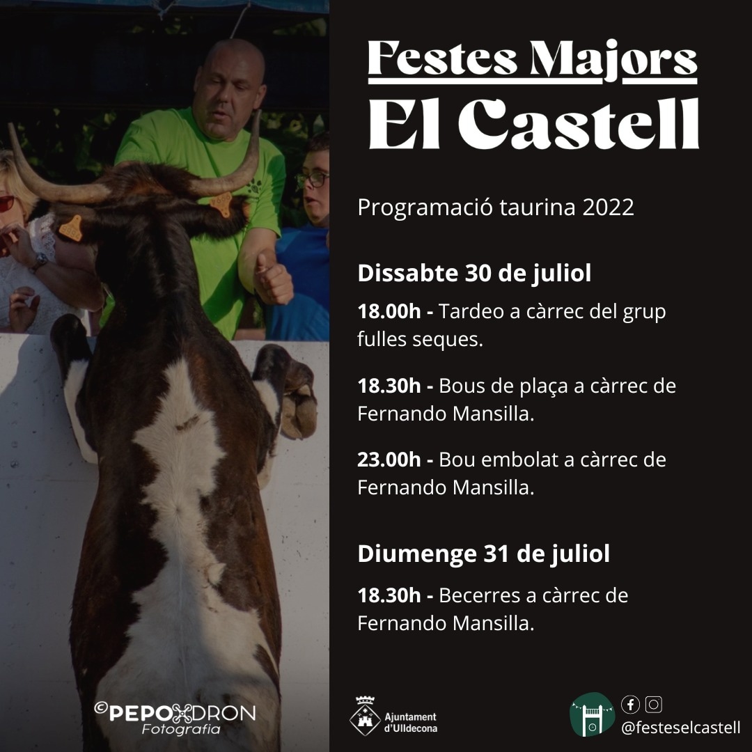 AmicsdelsBous's tweet photo. Quin goig poder dir que, 3 anys després, arriben les festes del Barri Castell!🐂🎉 @AjuntUlldecona https://t.co/GyoP4yfx2J