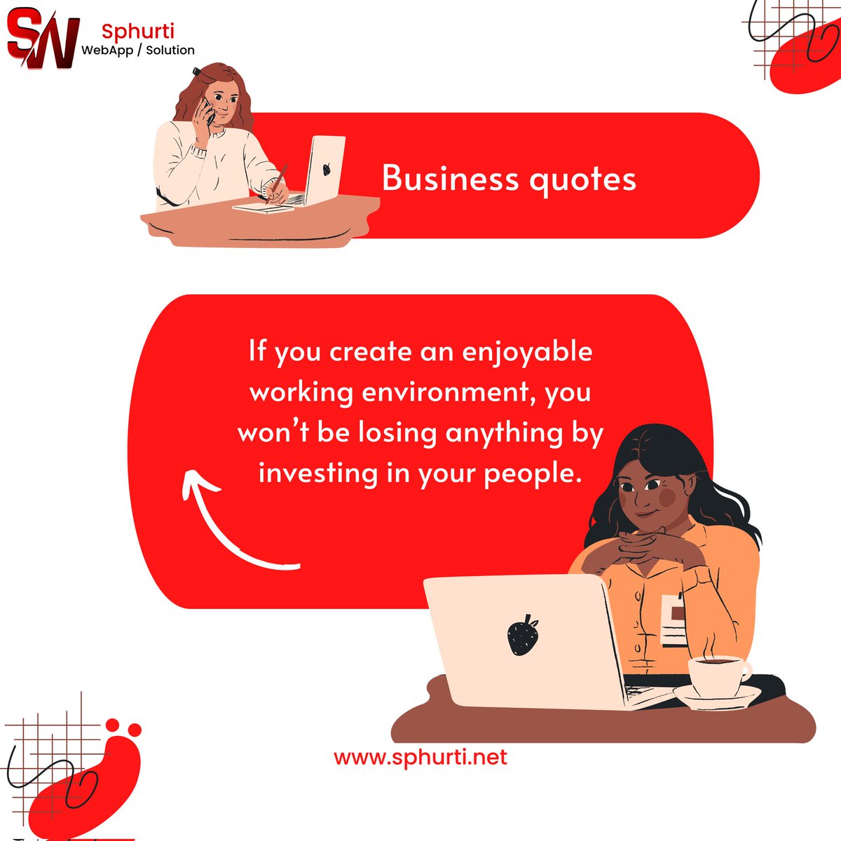 Sphurtiwebapp's tweet photo. "If you create an enjoyable working environment you won't be losing anything by investing in your people"

Learn More:-
https://t.co/KUSdUgzCbi

#sphurti #sphurtiwebapp #sphurtisolution #sw https://t.co/9PMoti2VRl
