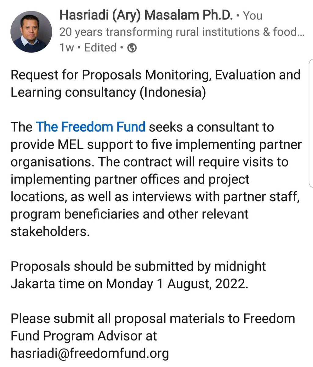 Hasriadi_Ary's tweet photo. Deadline August 1st. 

Apply and work with me to address #ForcedLabour in #Seafood sector https://t.co/9BrPkJqYPg