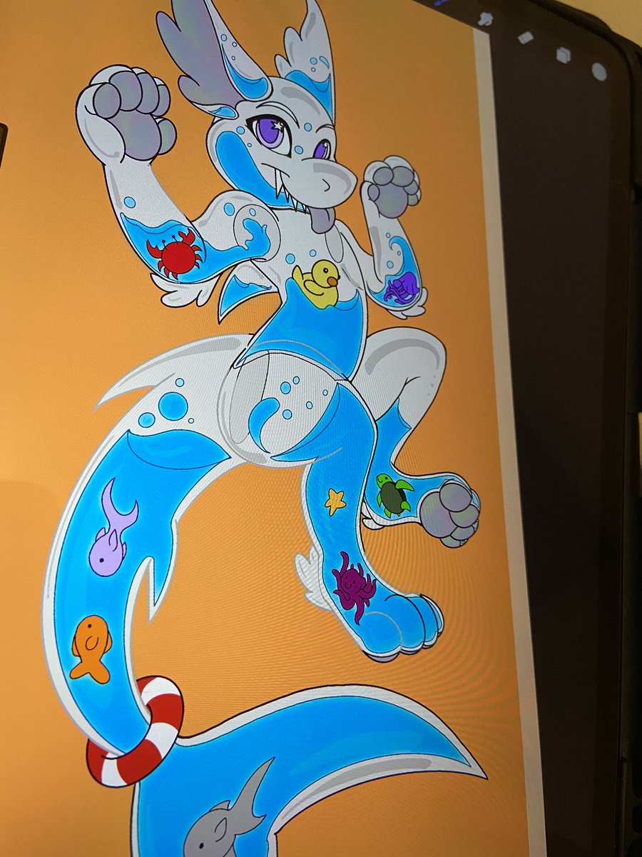 calicocorgi's tweet photo. We getting there! Late night preview XD maybe tomorrow ?? Ad0pt #barkshark for #SharkWeek 🦈✨ https://t.co/d41exUzIQ6