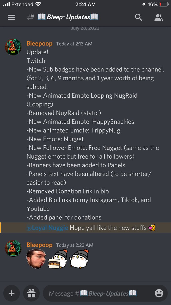 bleepoop's tweet photo. #Twitch #New #Nugget #NugClub #twitchaffiliate #TwitchStreamers The channel got a new fresh look https://t.co/eohMAPTMOJ