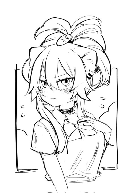 想看初音髮型就畫了
#ししらーと 
