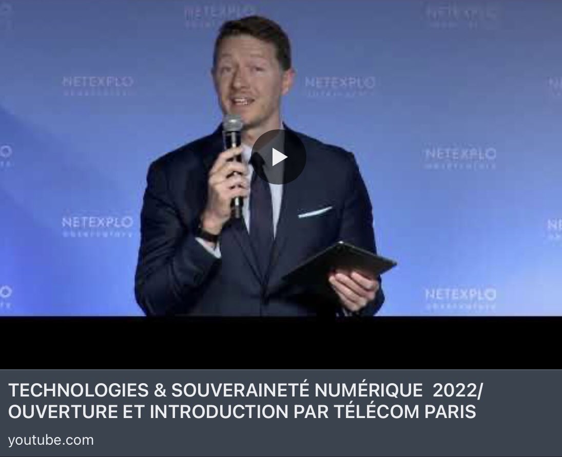 Nicolas Glady (@nicogla) on Twitter photo De la Startup Nation à l'European Factory : les écosystèmes leviers de la souveraineté #numérique ! Retrouvez nos vidéos de l'Observatoire Technologies et Souveraineté numérique @TelecomParis & <a href="/Netexplo/">2050NOW La Maison (ex-Netexplo)</a>
telecom-paris.fr/fr/div/observa… De la Startup Nation à l'European Factory : les écosystèmes leviers de la souveraineté #numérique ! Retrouvez nos vidéos de l'Observatoire Technologies et Souveraineté numérique @TelecomParis & <a href="/Netexplo/">2050NOW La Maison (ex-Netexplo)</a>
telecom-paris.fr/fr/div/observa…
