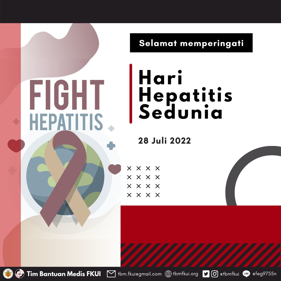 [Hari Hepatitis Sedunia]⁠
⁠
Hari Hepatitis Sedunia dirayakan setiap 28 Juli setiap tahunnya dengan tujuan menyadarkan masyarakat dunia mengenai penyakit hepatitis yang sudah diderita oleh ratusan juta masyarakat dunia.⁠
⁠
#TBMFKUI⁠
#TangguhBeraniMandiri⁠
#TogetherBringsMore