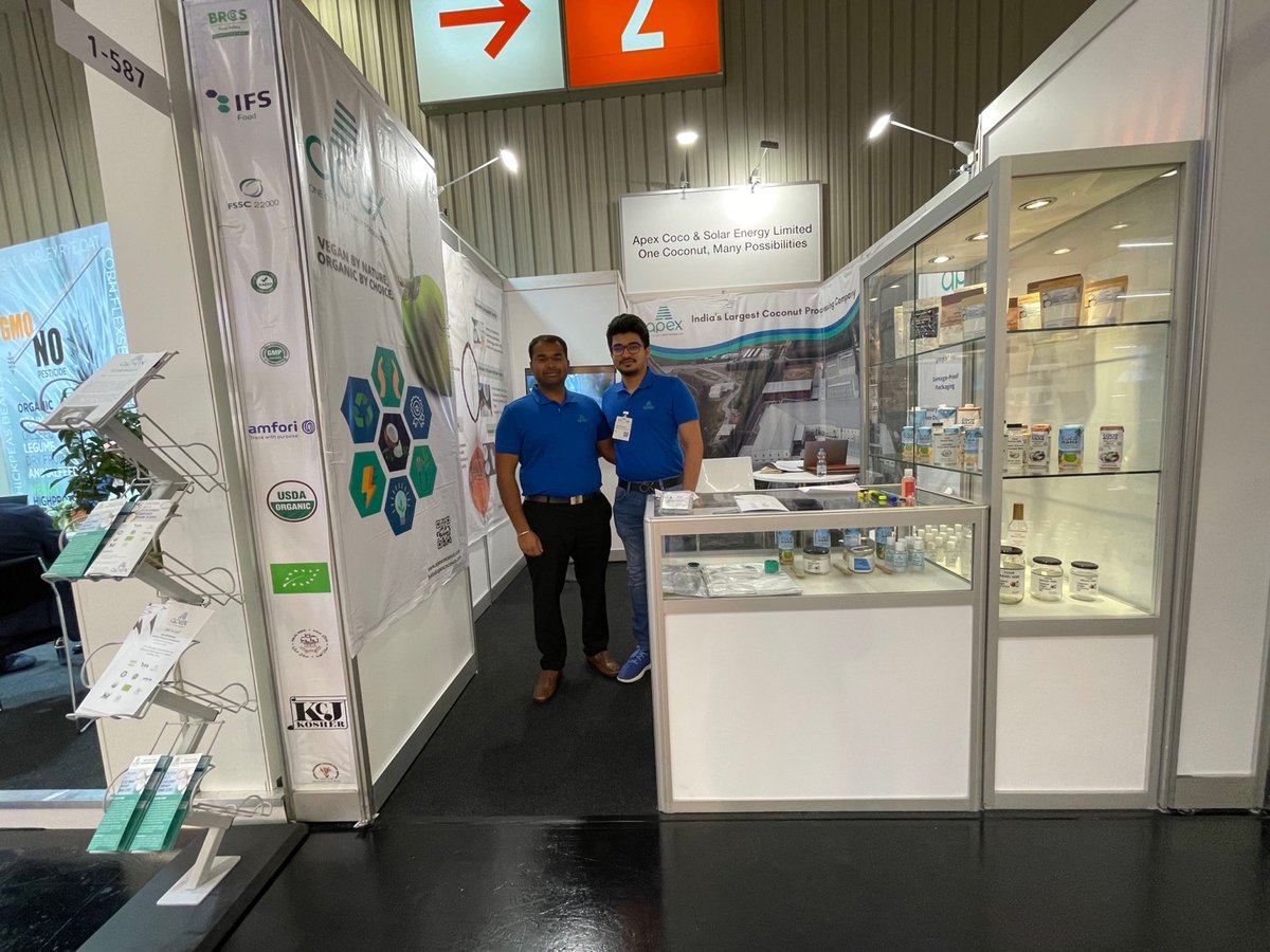 ApexCoconuts's tweet photo. Tonnes of interaction, potential partnerships, and huge insights into the BIO world. It's all happening at #Biofach2022 Germany. 

Come #meet our team and get a slice of tropical paradise at Hall 1-587. 

#coconuts #organic #intoorganic #indiancoconuts https://t.co/X0HKlARrSs