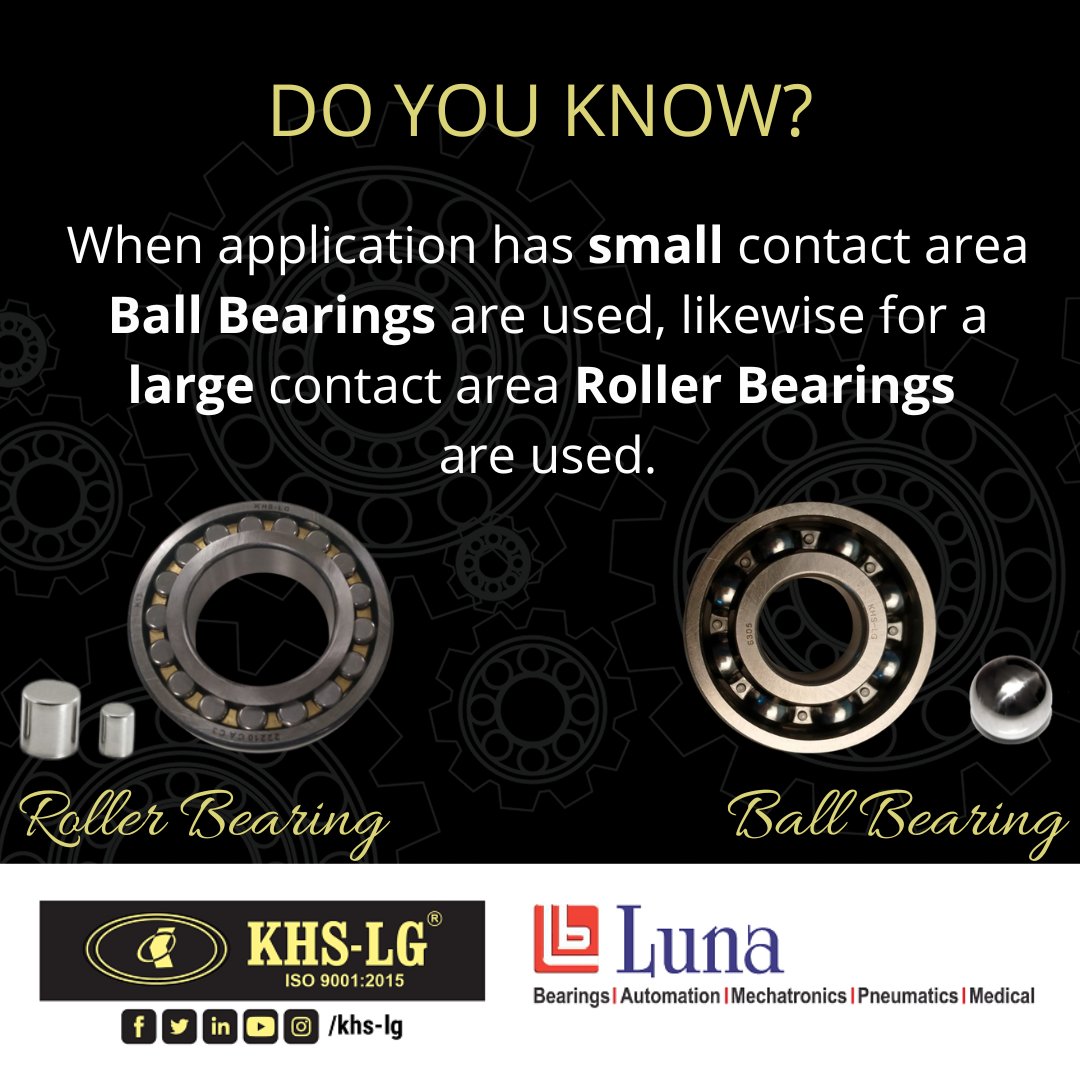 khs_lg's tweet photo. Difference between a ball and a roller bearing
 
We are the #1 source for bearings &amp; vbelts. We have quantity discounts and easy shipping. Our bearings &amp; rollers are in stock &amp; ready to ship!

#khslg #luna #bearing #vbelt #manufacturer #ballbearing #rollerbearing #makeindindia https://t.co/q4JkG7s9kV