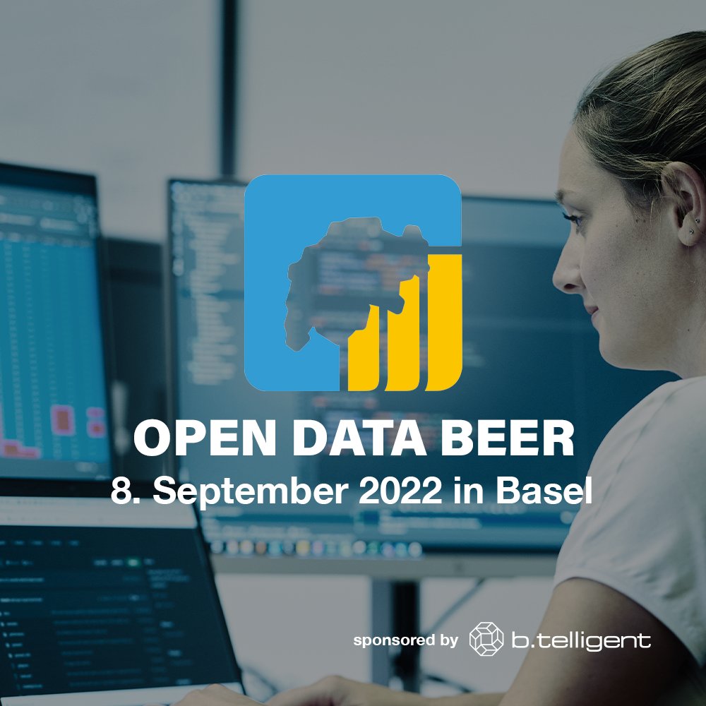 Die nächste OPEN DATA BEER Veranstaltung steht am 8. September 2022 in Basel an und wir freuen uns sehr, dass wir dieses mal Sponsor bei der Veranstaltung sein dürfen. Weitere Infos zum Event findest du hier: bit.ly/3PGc4UV