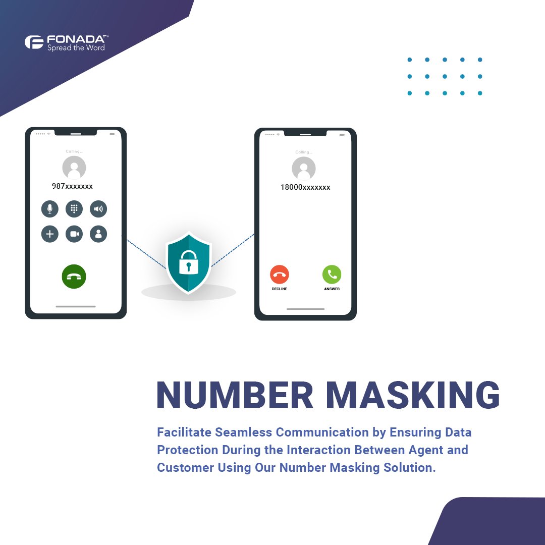 Fonada_com's tweet image. #NumberMasking is an advanced data protection measure designed to ensure the privacy of both the support agent and the caller. 

 Avail of our number masking solution now! To know more, Visit: bit.ly/3v8hBeC

#customerprivacy #communicationsecurity #cloud #Fonada