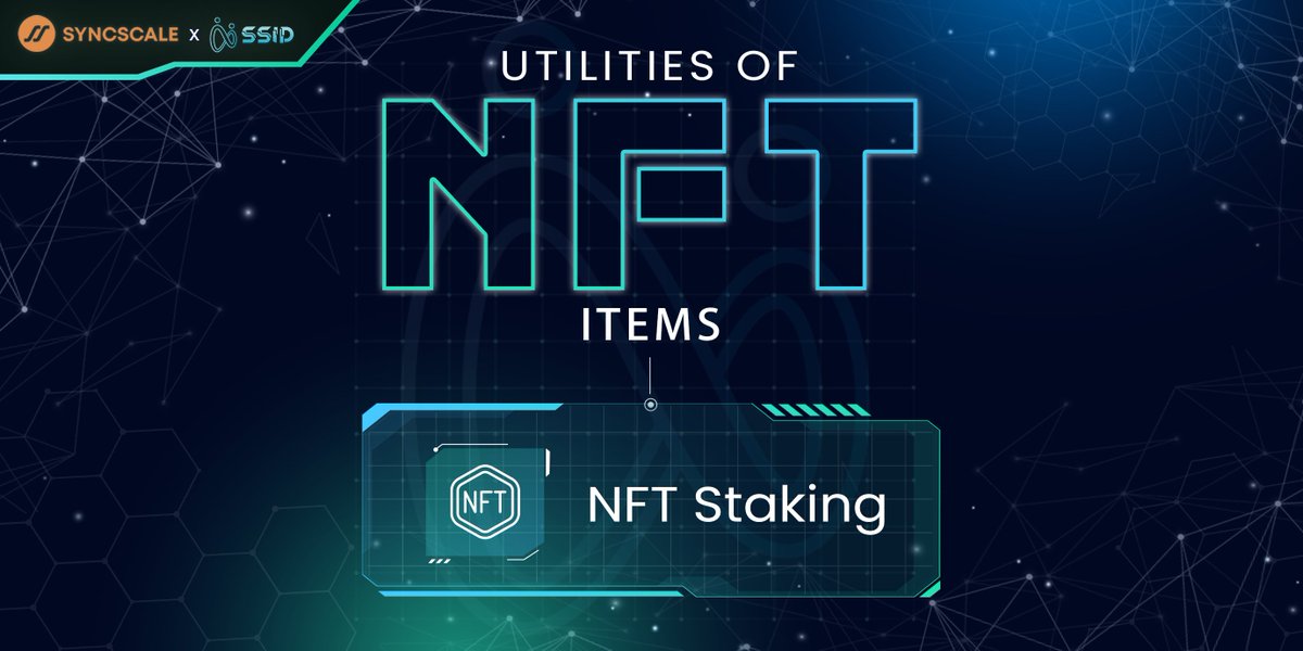 SSID_META's tweet photo. As the name suggests, 𝙉𝙁𝙏 𝙨𝙩𝙖𝙠𝙞𝙣𝙜  refers to the locking up of NFTs on a platform or protocol to receive staking rewards and other privileges. This allows #NFT 🎭holders to earn a passive income...... Continue reading: https://t.co/GhczUSGh5h

#SSIDMeta #SSID #SyncScale https://t.co/aLP2wEaVbU
