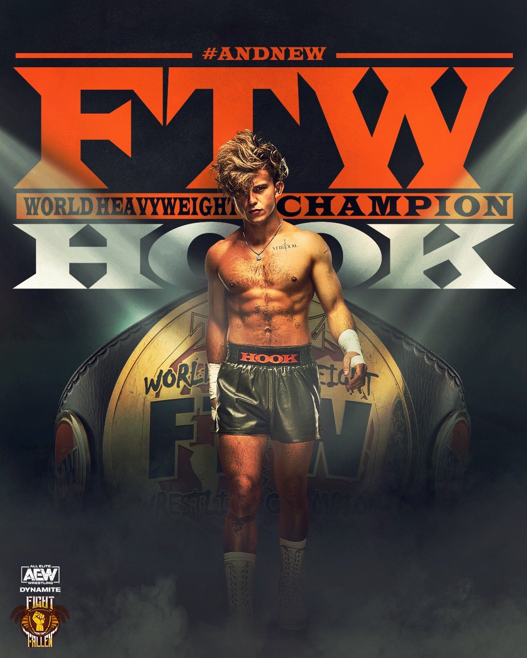 All Elite Wrestling on X: #AndNEW!!! #FTW Champion #HOOK @730hook  #AEWDynamite #FightForTheFallen  / X