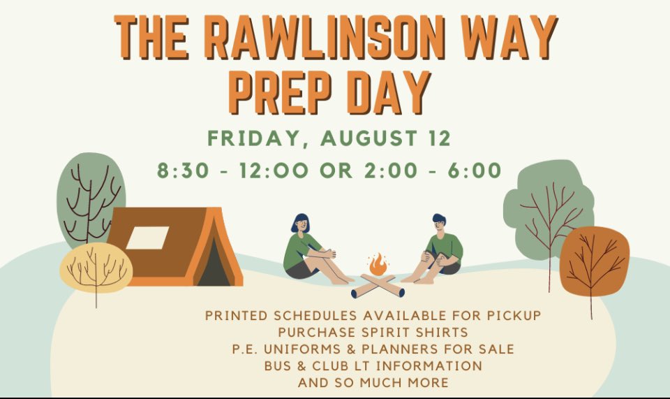 NISDRawlinson's tweet photo. Calling all Rawlinson Patriots 🙌🏼 Prep Day is almost here! Save the date: Friday, August 12 https://t.co/hXgg6oPqEi