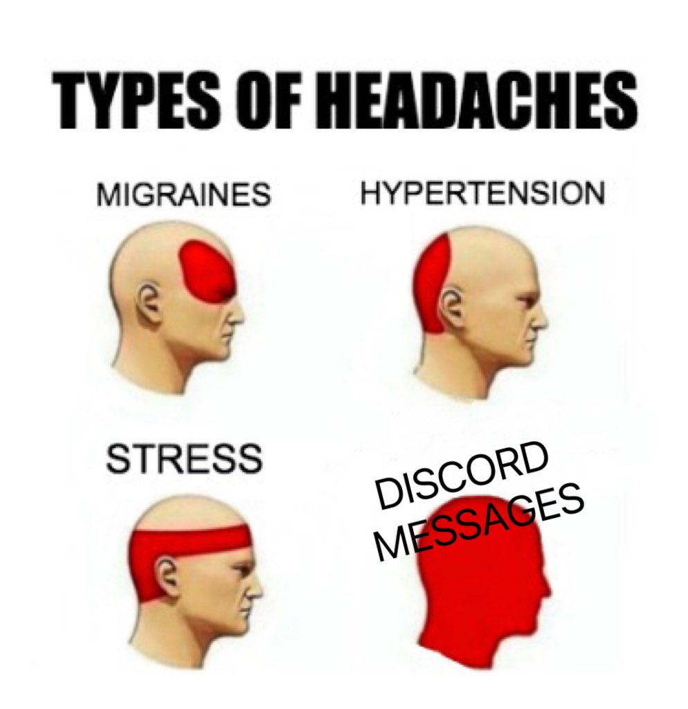 midnight_minor's tweet photo. Should we have Discord🤔🤔🤔🤔Hmmmmmm…
🤭🤭Best solution: Panadol  

#Discord #messy #headache #NFTs #NFTProject https://t.co/Qoulv6hROe