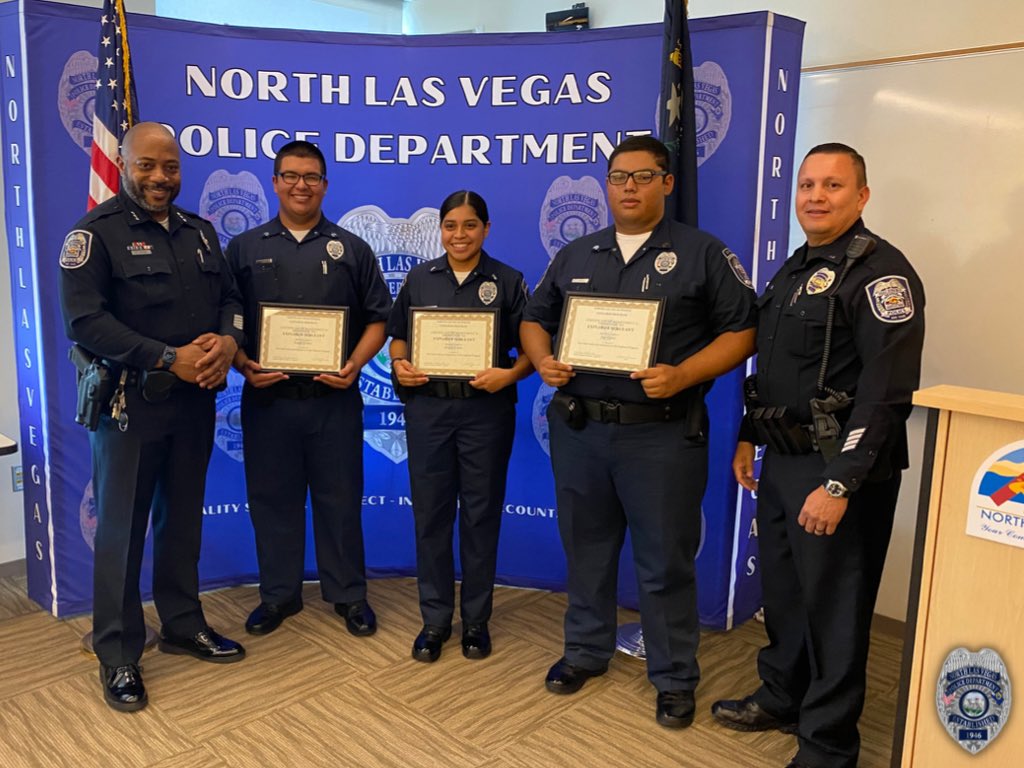 NLVPD's tweet photo. Today #NLVPD removed a barrier to allow more participation in the #PoliceExplorer youth program, as well as announced the promotion of 3 standout program participants into leadership roles.
We now accept any immigration status for our youth program.
#Youth #ForTheKids! https://t.co/54XyMiBc2z