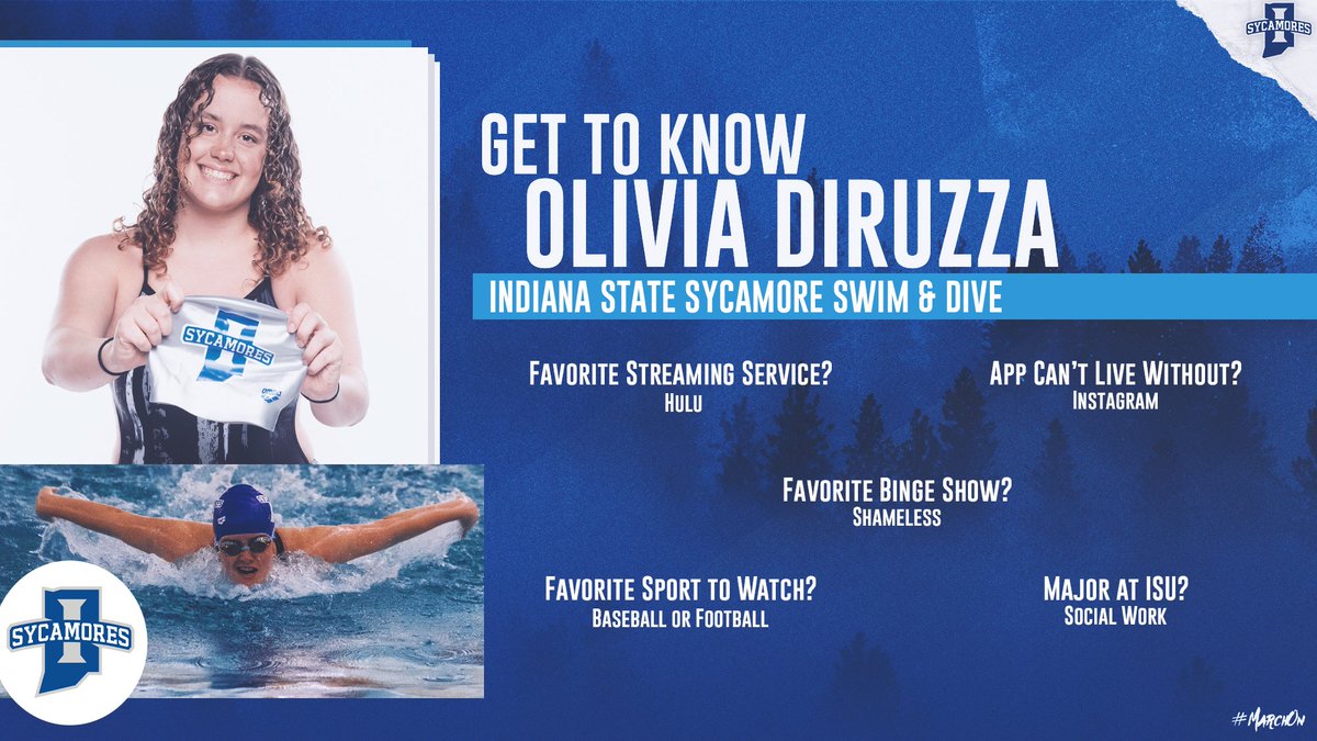 IndStSwimDive's tweet photo. Get to Know the Sycamores!

This week features @livvyd19 

https://t.co/y9fsromUOh

#MarchOn https://t.co/uWLBca4C8C