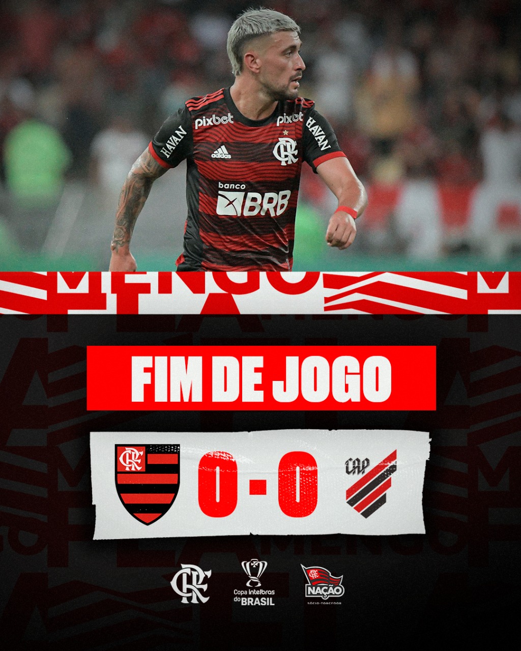 Flamengo on X: Fim de jogo no Maracanã. O Flamengo empata em 0 a 0 com o  Athletico-PR, no jogo de ida das quartas de final da Copa do Brasil. #CRF  #VamosFlamengo