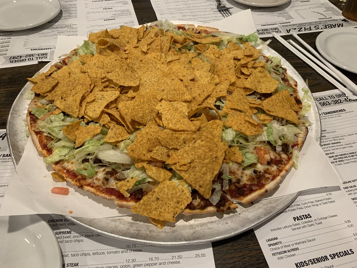 Iowa taco pizza is the best pizza in the world and Mabe’s is its king. Haters can kiss my ass don’t @ me EOM
