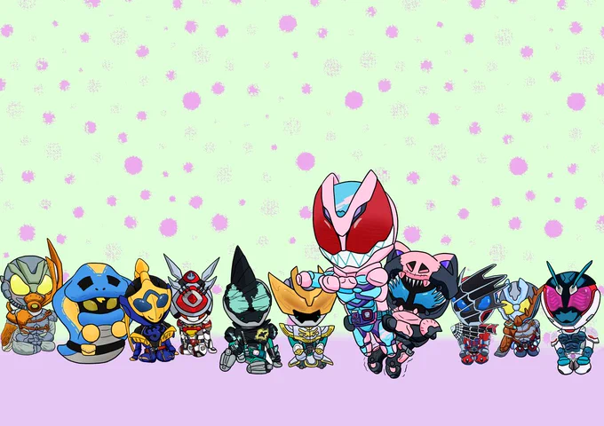 リバイス大好きキャンペーンに応募できなかった絵アギレラとオーバーデモンズ足した#仮面ライダーリバイス 