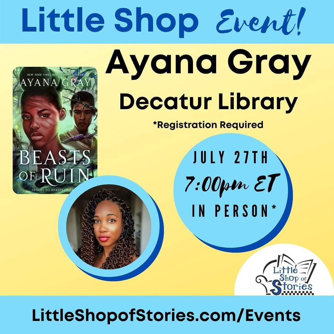 cicelythegreat's tweet image. Tonight, I interviewed my Soror and author, Ayana Gray 💕💚She is a NYT bestselling young author. Her debut novel, #BeastsofPrey, is being adapted for feature film👏🏾 Click the link to order your copy of the sequel, Beasts of Ruin today: littleshopofstories.com/event/ayana-gr…