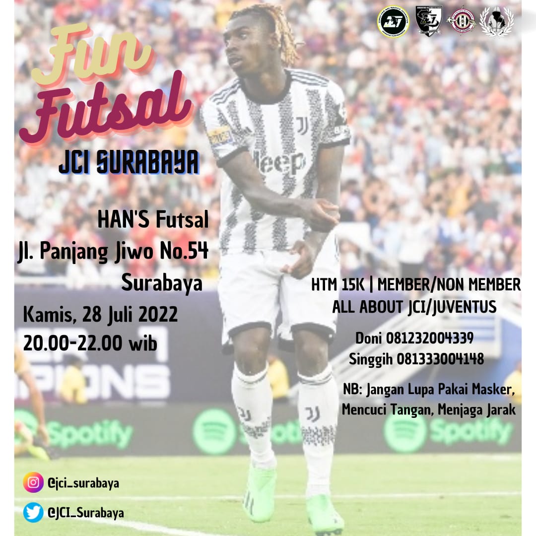 Jadwal Fun Futsal malam ini.

Venue masih sama di Hans Futsal Panjang Jiwo (Sebelah SPBU Panjang Jiwo)