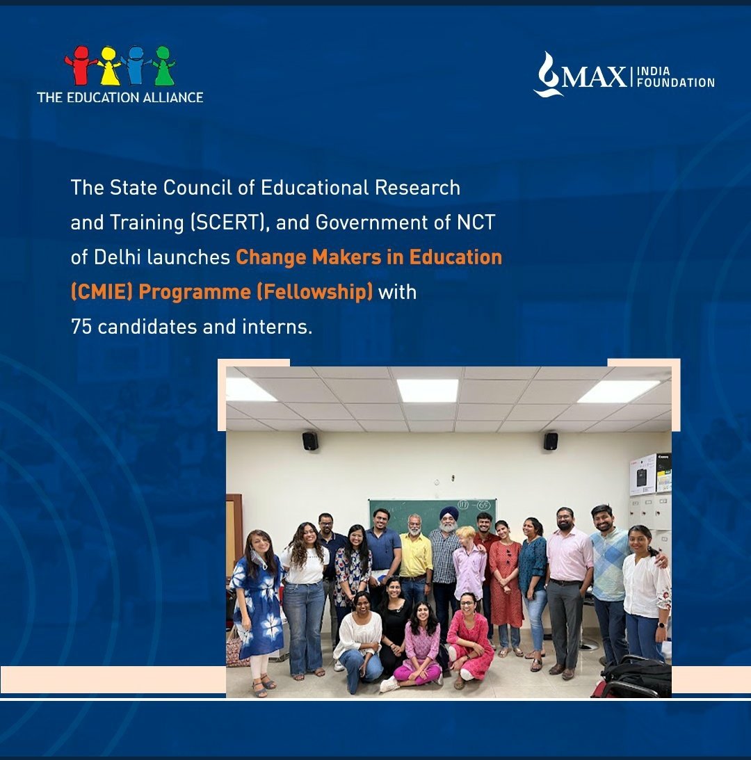 Max India Foundation (@maxindiafndn) on Twitter photo <a href="/maxindiafndn/">Max India Foundation</a> and <a href="/Ed_Alliance/">The Education Alliance</a> play a major role in helping the Change Makers in Education (CMIE) Programme (Fellowship) to build their team for research and development of education initiatives.
#MaxGroup #MaxLife #Education #FellowshipProgramme <a href="/maxindiafndn/">Max India Foundation</a> and <a href="/Ed_Alliance/">The Education Alliance</a> play a major role in helping the Change Makers in Education (CMIE) Programme (Fellowship) to build their team for research and development of education initiatives.
#MaxGroup #MaxLife #Education #FellowshipProgramme