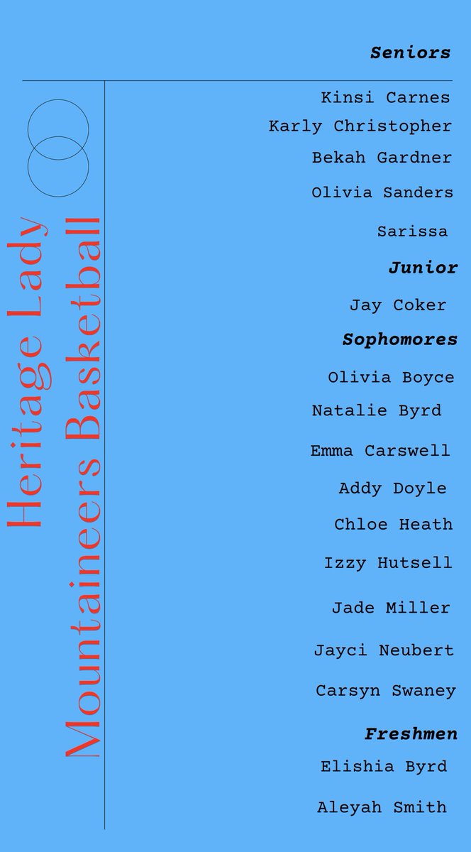 Announcing the HHS Lady Mountaineers for the 2022-23 season. These ladies worked hard all summer and look forward to an exciting season ahead 🏀 stay tuned for some player shout outs!